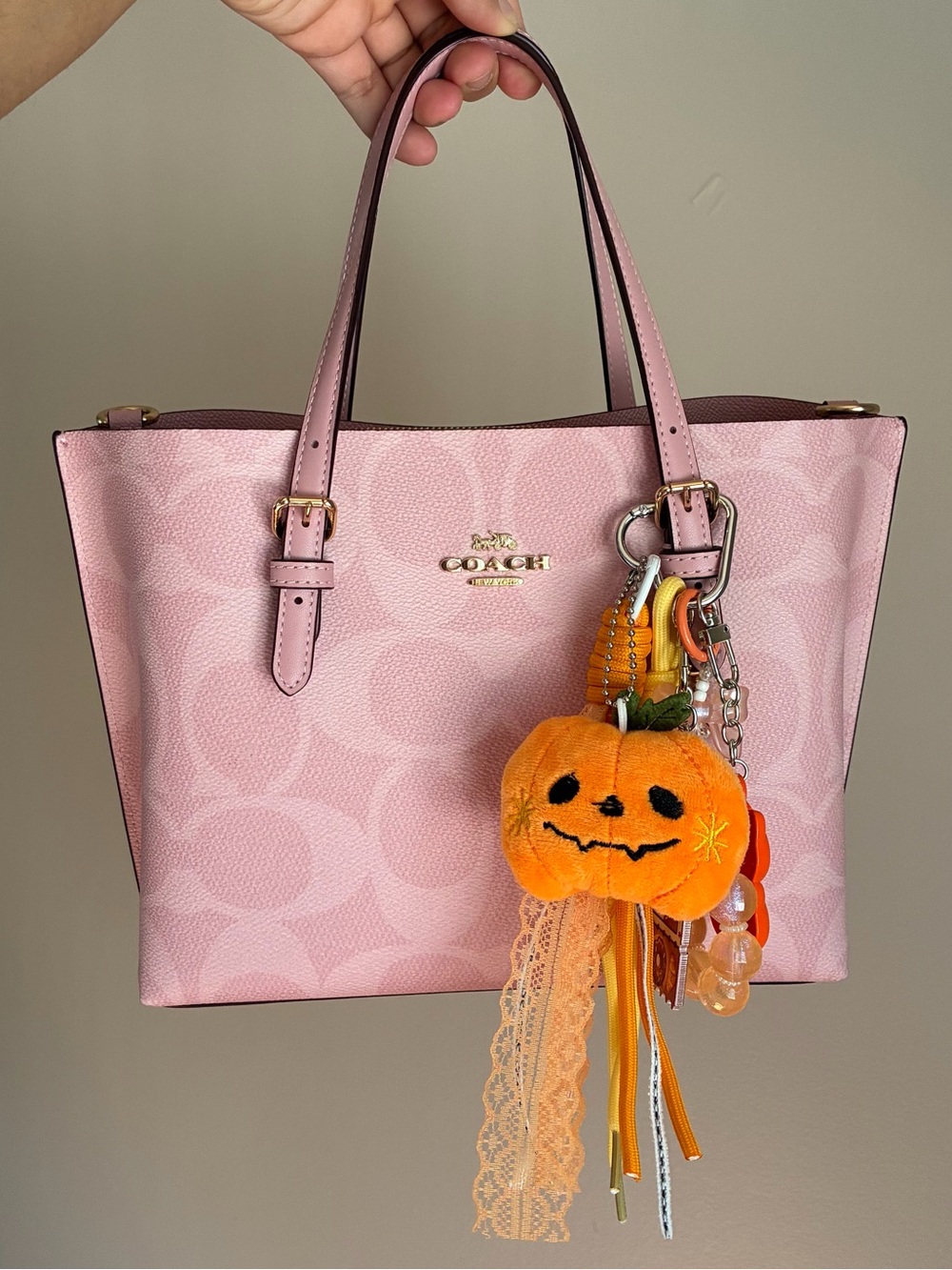 Halloween Pumpkin Plush Keychain Bag Charm